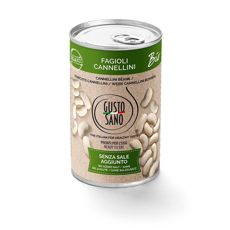GUSTO SANO FAGIOLI CANNELLINI BIO - CONFEZIONE DA 6 BARATTOLI DA 400 GR