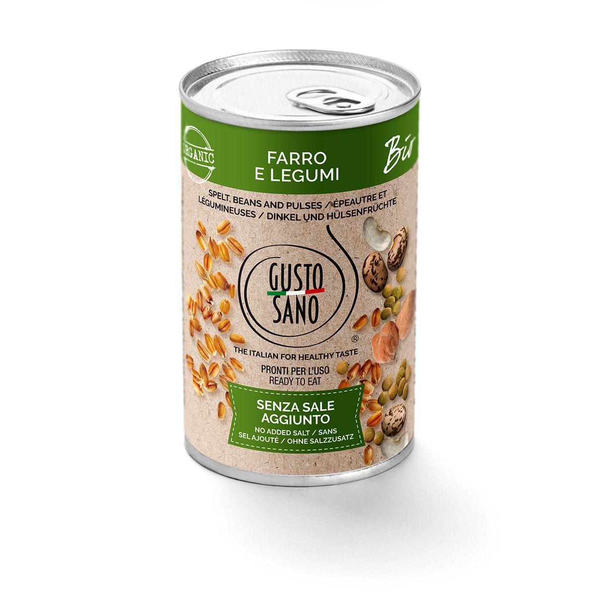 GUSTO SANO FARRO E LEGUMI BIO - CONFEZIONE DA 6 BARATTOLI DA 400 GR