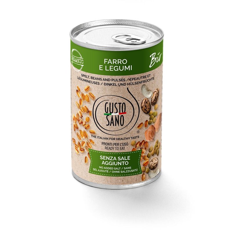 GUSTO SANO FARRO E LEGUMI BIO - CONFEZIONE DA 6 BARATTOLI DA 400 GR