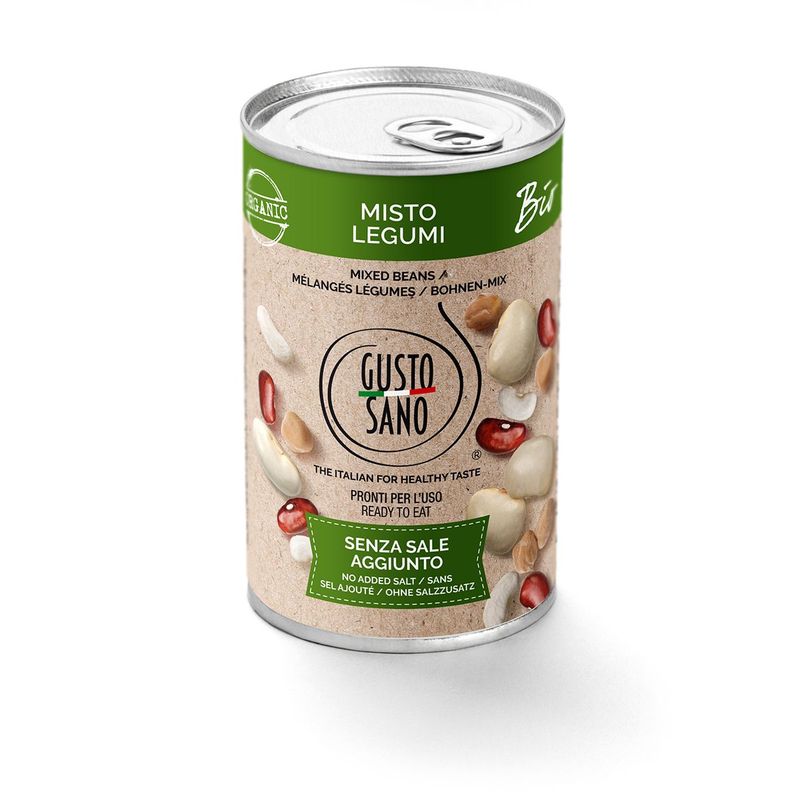 GUSTO SANO MISTO LEGUMI BIO - CONFEZIONE DA 6 BARATTOLI DA 400 GR