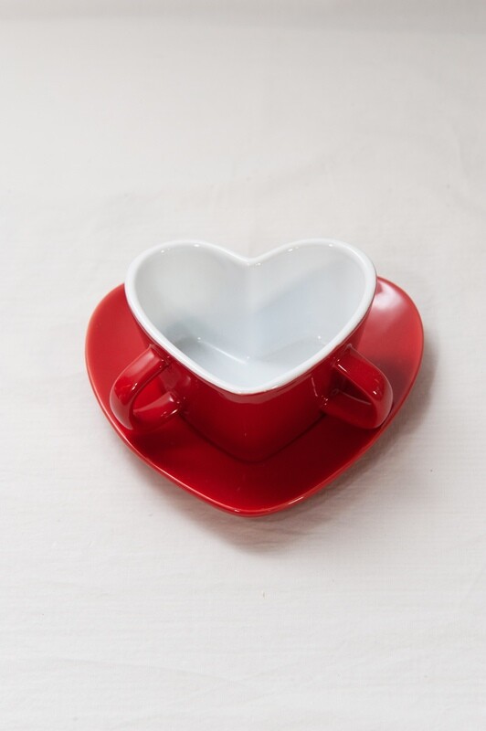 TAZZA ROSSA CUORE CON DOPPIO MANICO