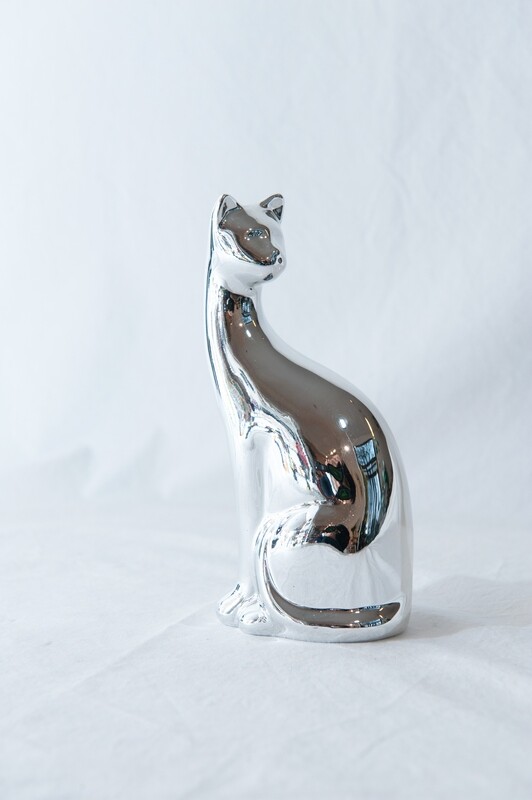 GATTO IN CERAMICA SILVER
