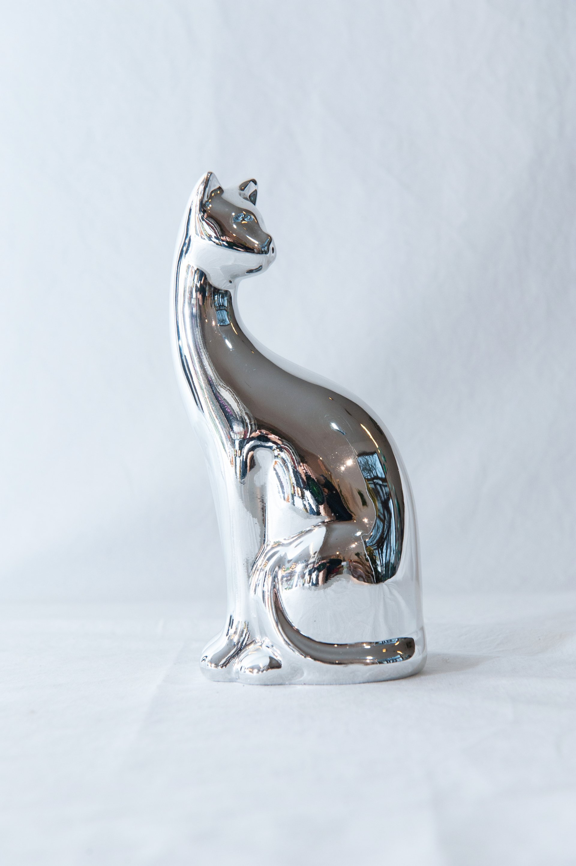 GATTO IN CERAMICA SILVER