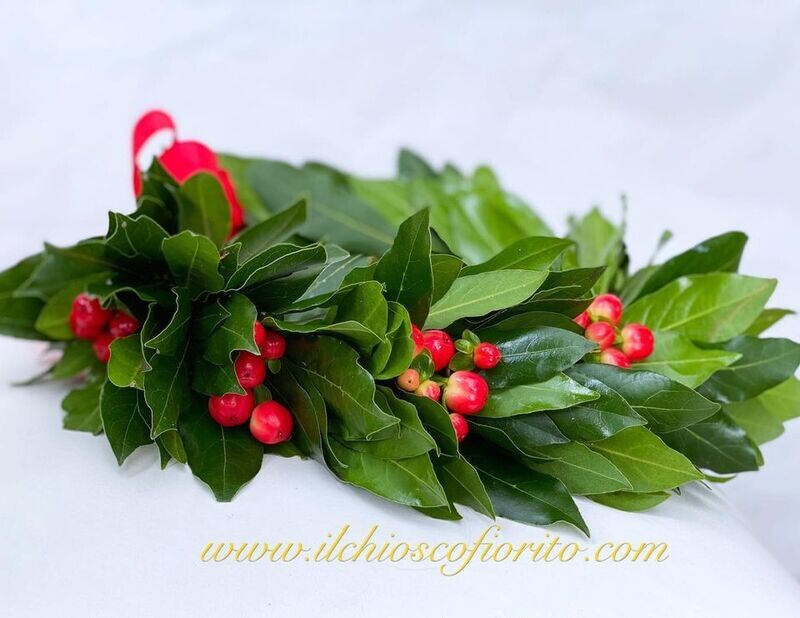 Coroncina d'alloro con bacche 40€