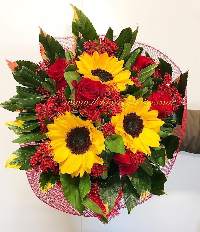 Girasoli e rose rosse da 37€ a 90€