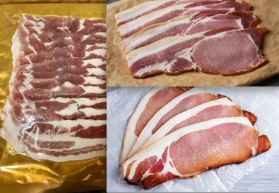 MIXED BACON PACK - DRY CURED, SMOKED & UNSMOKED