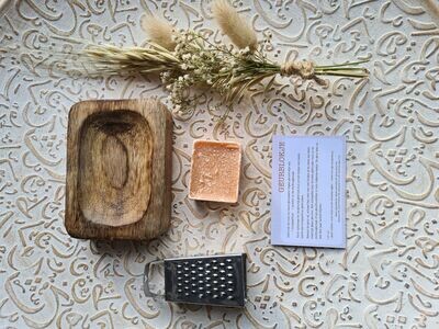 amber cadeau set met droogbloemen