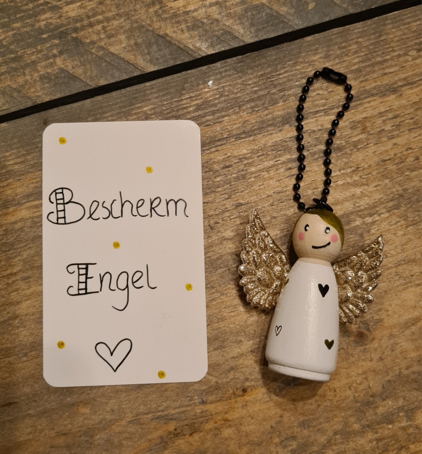 beschermengel sleutelhanger handemade