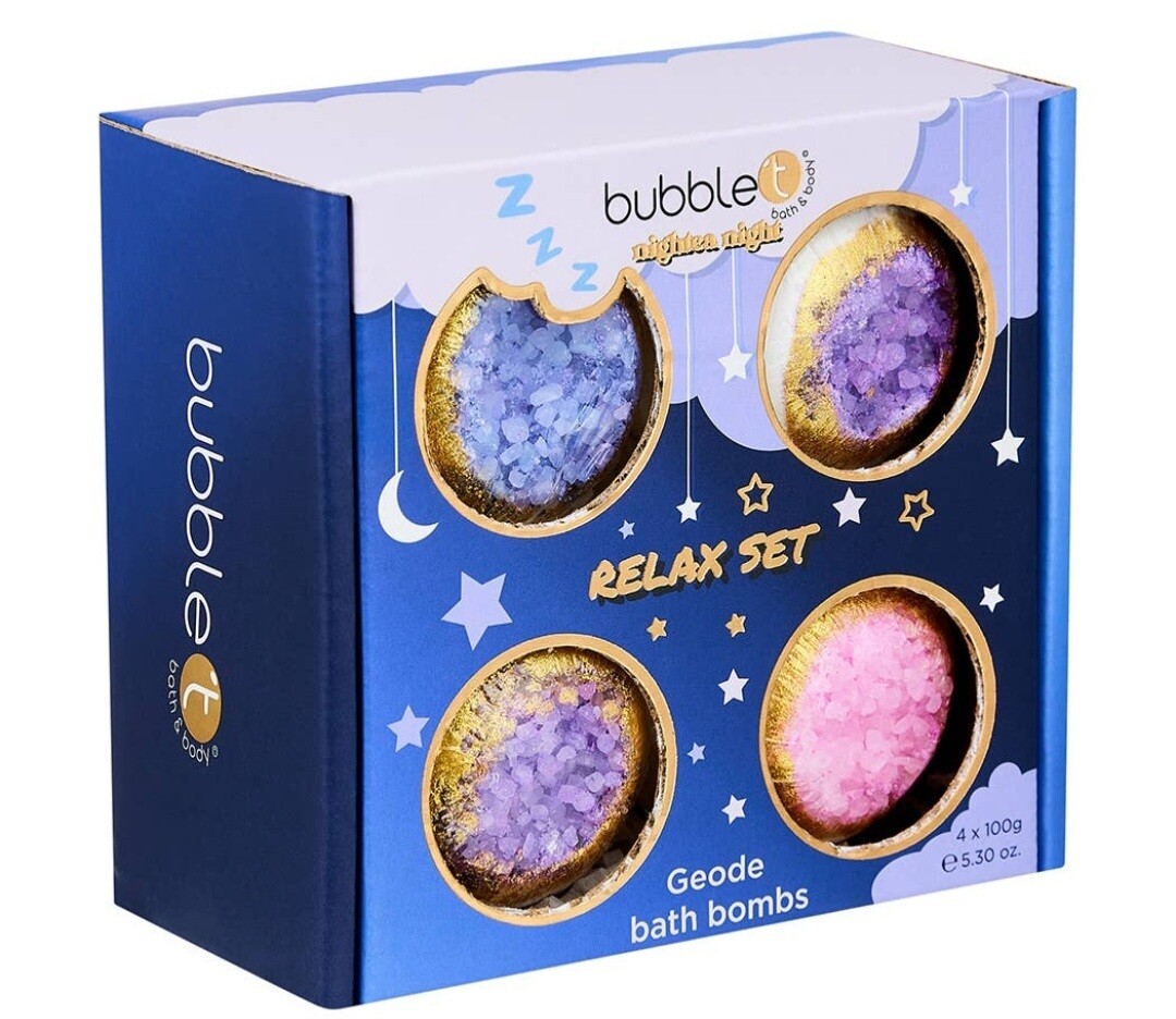 bubble t Nightea Night Geode Bath Bomb cadeauset (4 x 100 g)
