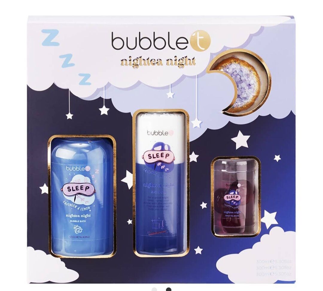 geschenk set -Bubble't- lavendel night time essentials bath giftbox