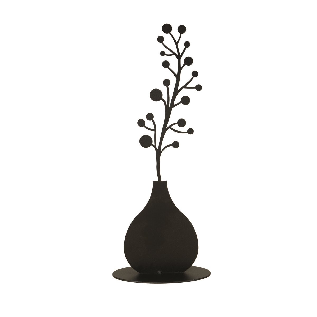 grote zwarte vaas (37cm) met bloemen