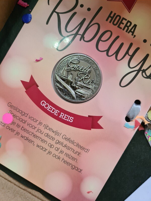 Rijbewijs geluks munt brievenbus cadeau