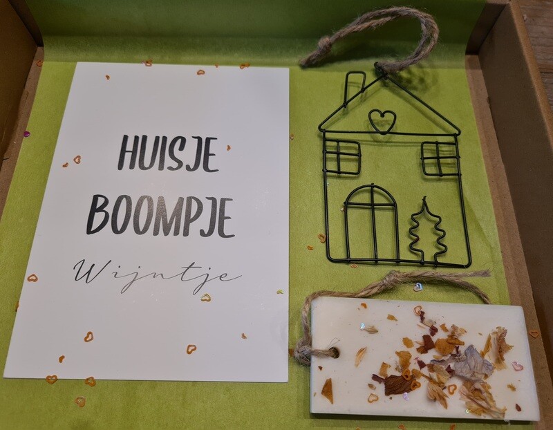 Huisje, boompje, wijntje   brievenbus cadeau