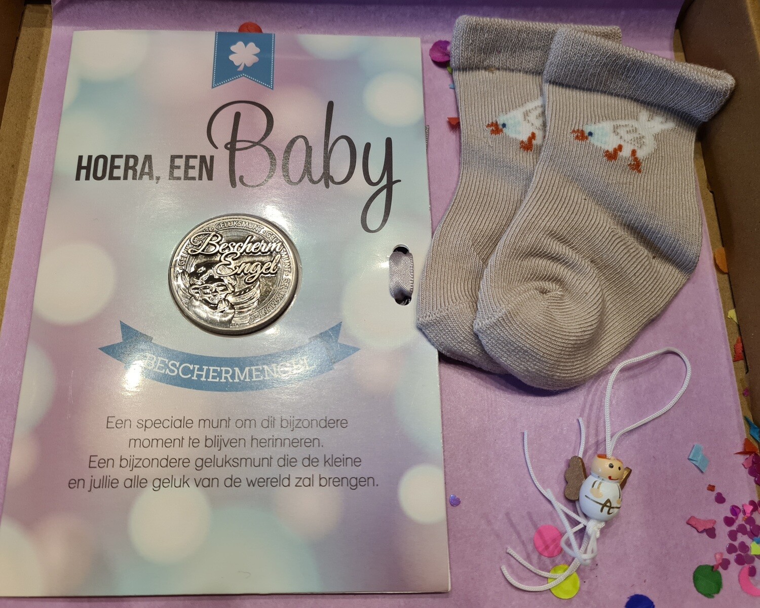 Hoera een baby bescherm munt brievenbus cadeau
