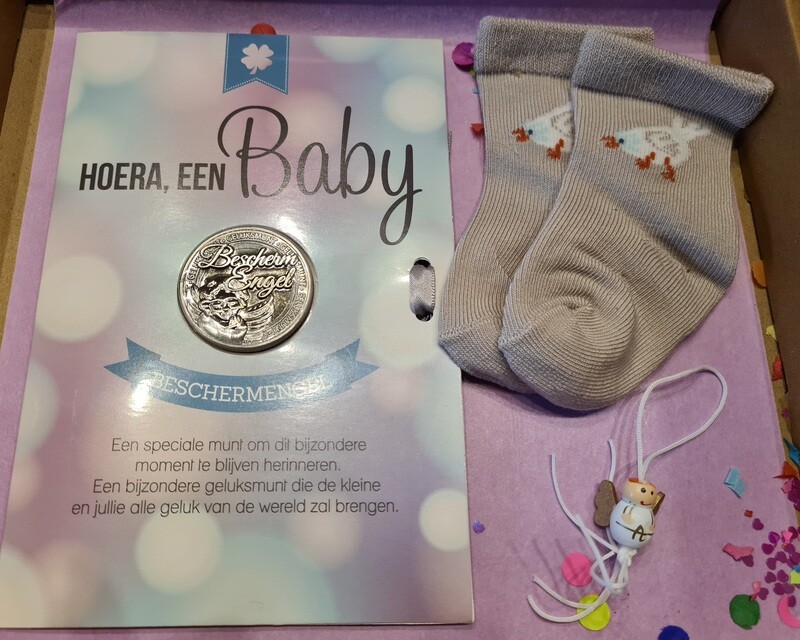Hoera een baby bescherm munt brievenbus cadeau
