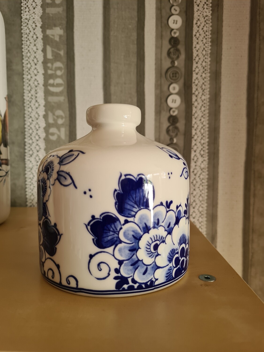 Heinen - Delfts Blauw - Vaas rond bloem 12cm