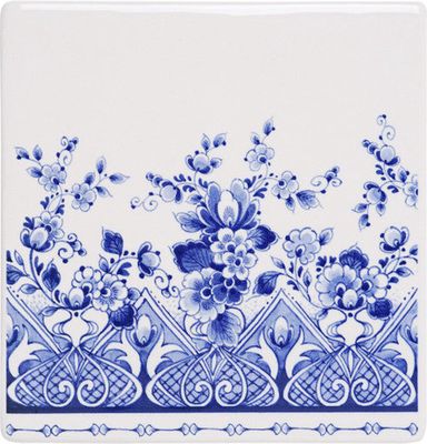 Heinen Delfts Blauw - Tegel 'Majolica'
