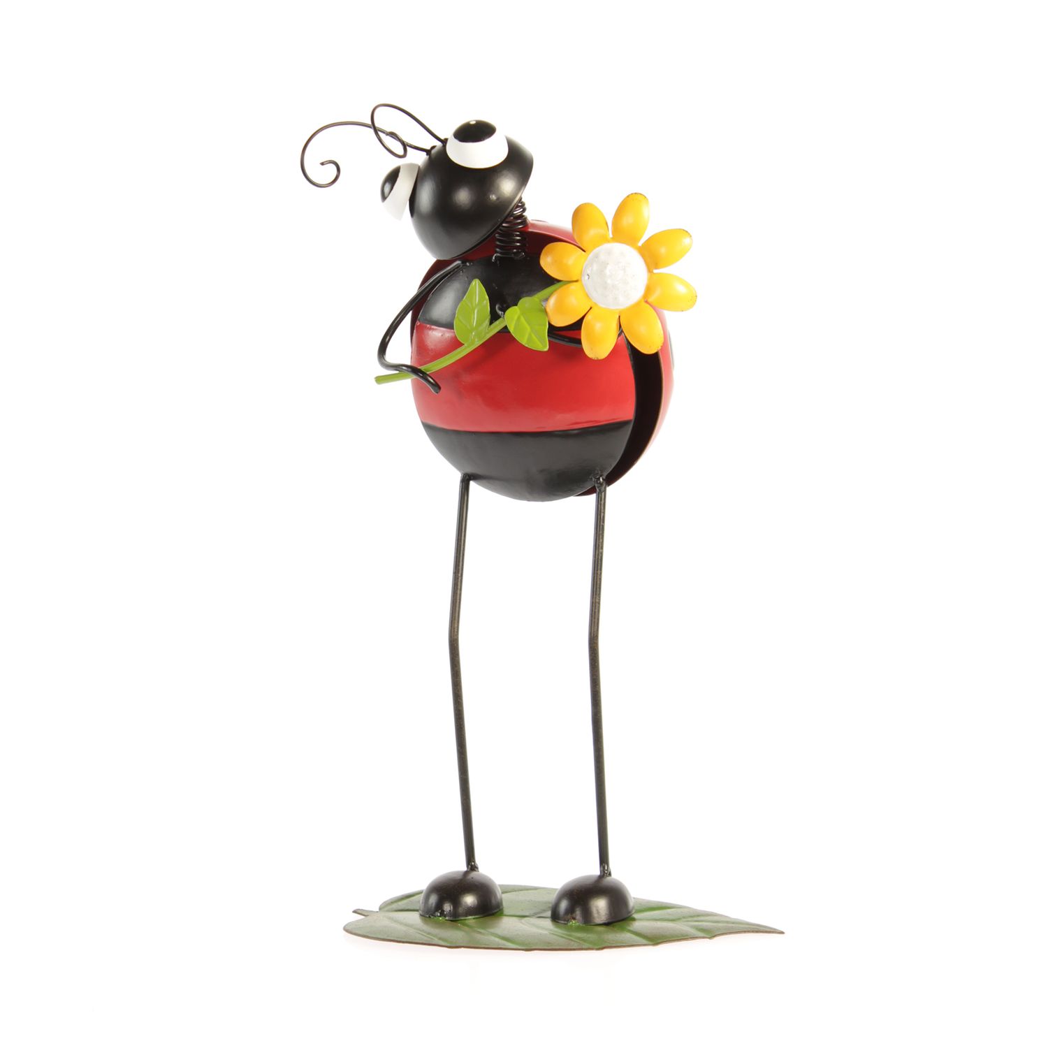 Metalen lieveheersbeestje om neer te zetten, 19,5 x 17 x 37cm