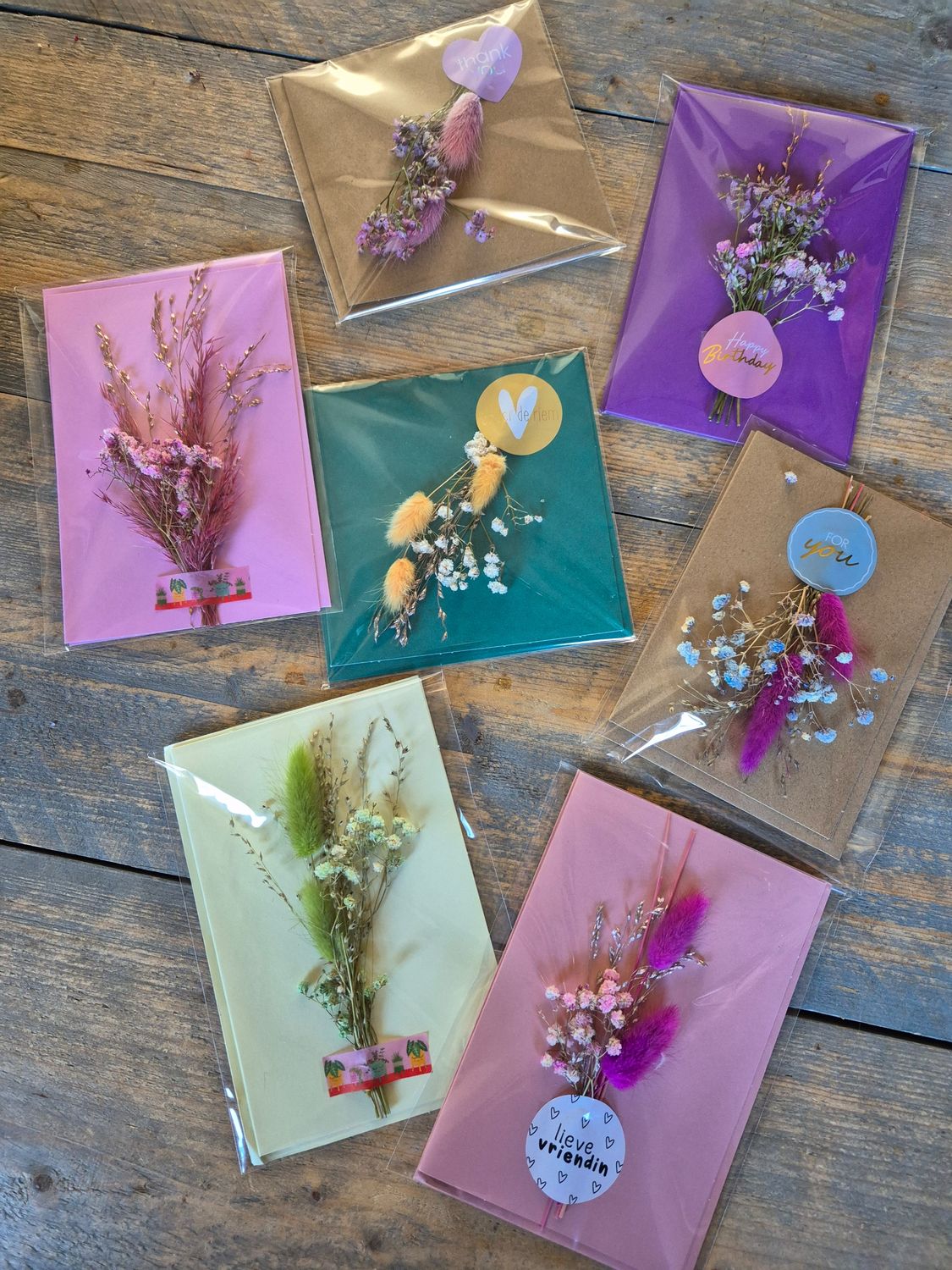 Handmade kaartenset 5 stuks