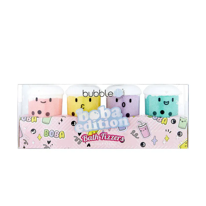 Boba Tea Bath Bomb Fizzer cadeauset (4 x 100 g)