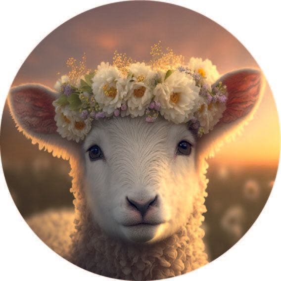 wooncirkel schaapje met bloemen