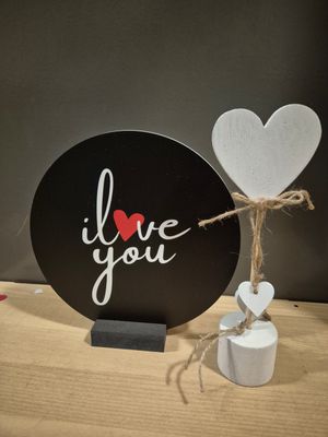wooncirkel cadeau set  i love you met houten hart