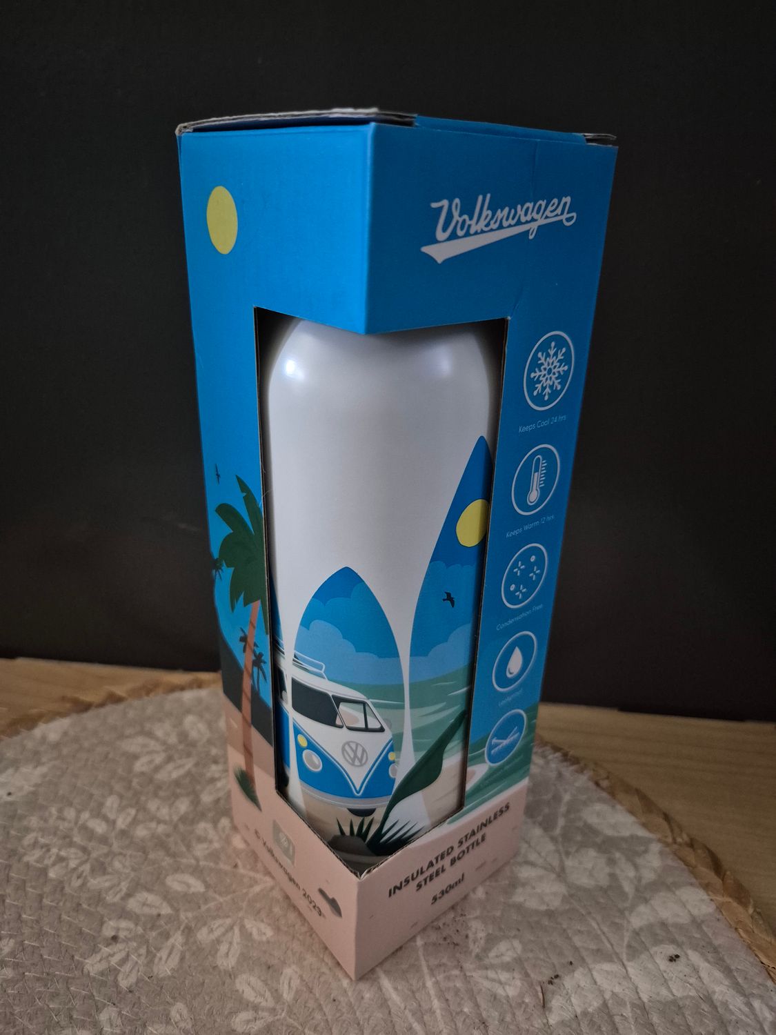 vaderdag cadeau volkswagen thermos fles met kaartje