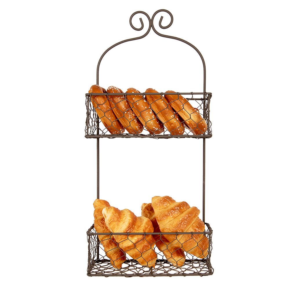 Clayre & Eef Mandenrek 20x12x45 cm Bruin Metaal