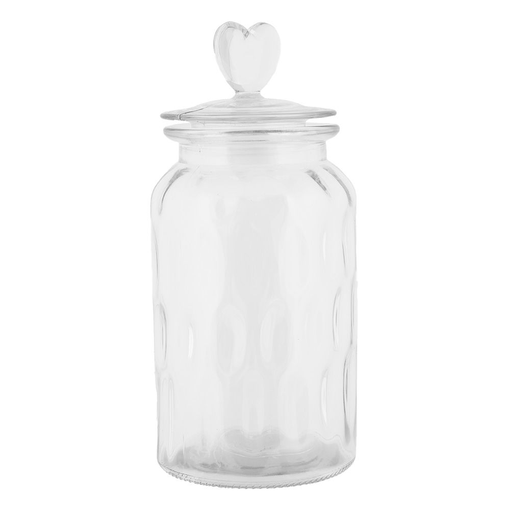 Clayre & Eef Voorraadpot Deksel Ø 11x24 cm Transparant Glas