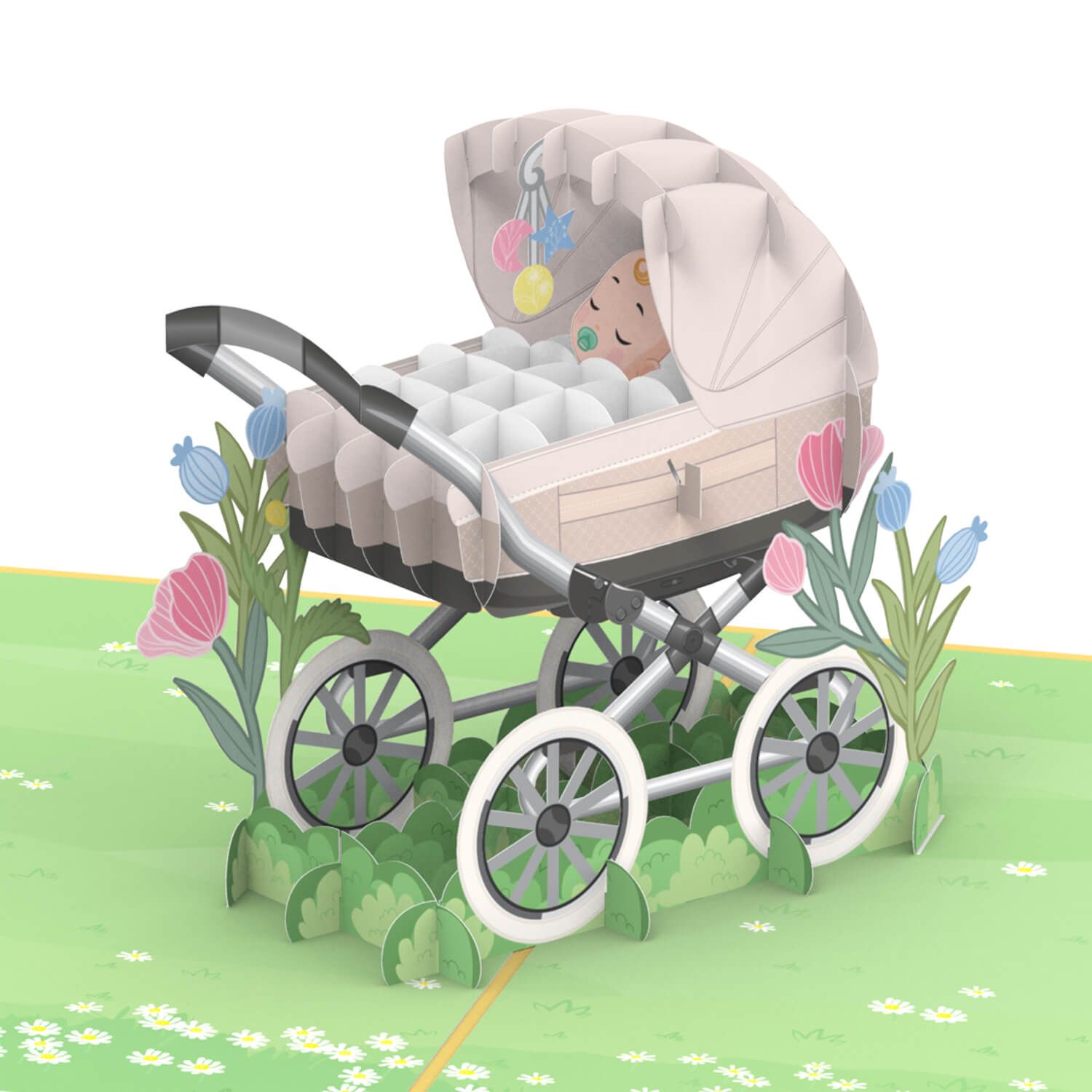 papercrush® Pop-up kaart Geboorte Kinderwagen