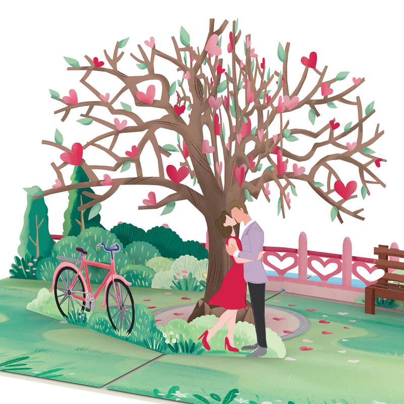 papercrush® Pop-up kaart Liefde "Verliefd Paar" - 3D huwelijkskaart of verjaardagskaart