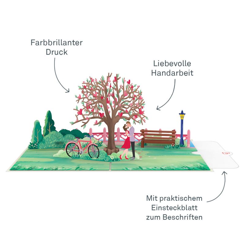 papercrush® Pop-up kaart Liefde "Verliefd Paar" - 3D huwelijkskaart of verjaardagskaart