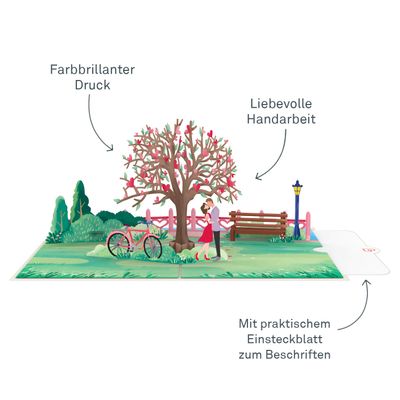 papercrush® Pop-up kaart Liefde "Verliefd Paar" - 3D huwelijkskaart of verjaardagskaart