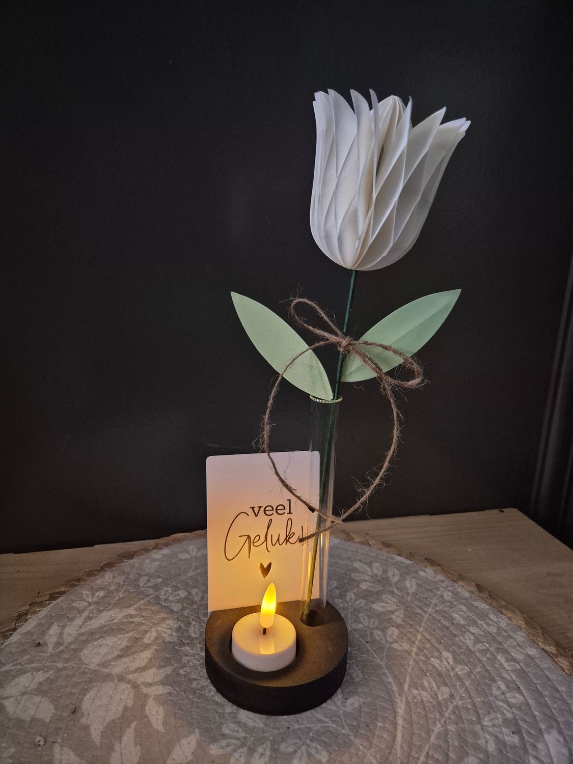 'by woom' setje met 3d bloem en kaart naar keuze