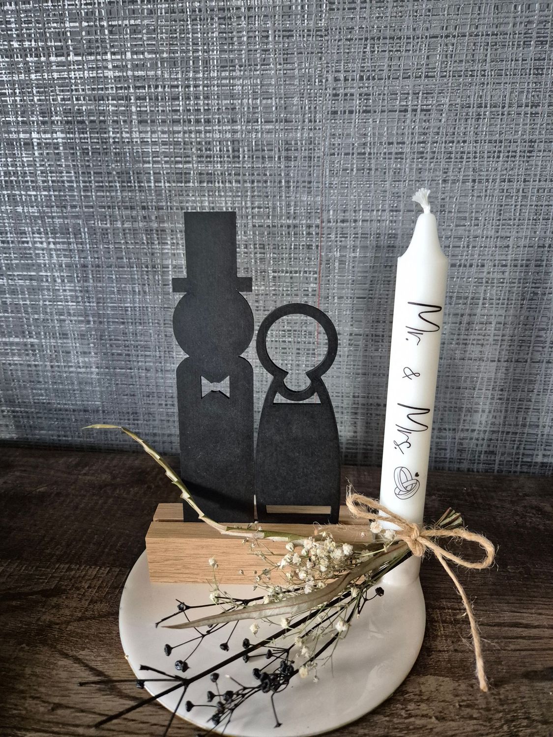 'uithout gesneden' luxe set  met Mr&Mrs kaars