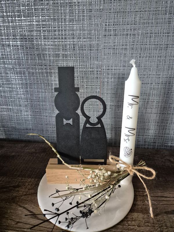 'uithout gesneden' luxe set  met Mr&Mrs kaars