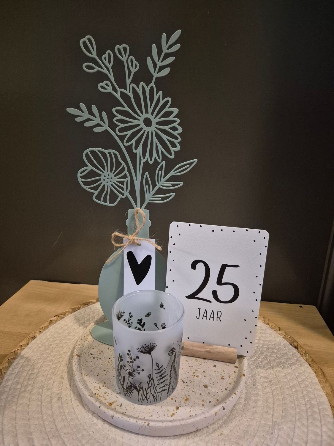 Big flower giftset voor 25 jarig huwelijk