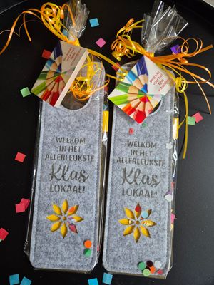 juffen of meester  cadeau-deurhanger welkom