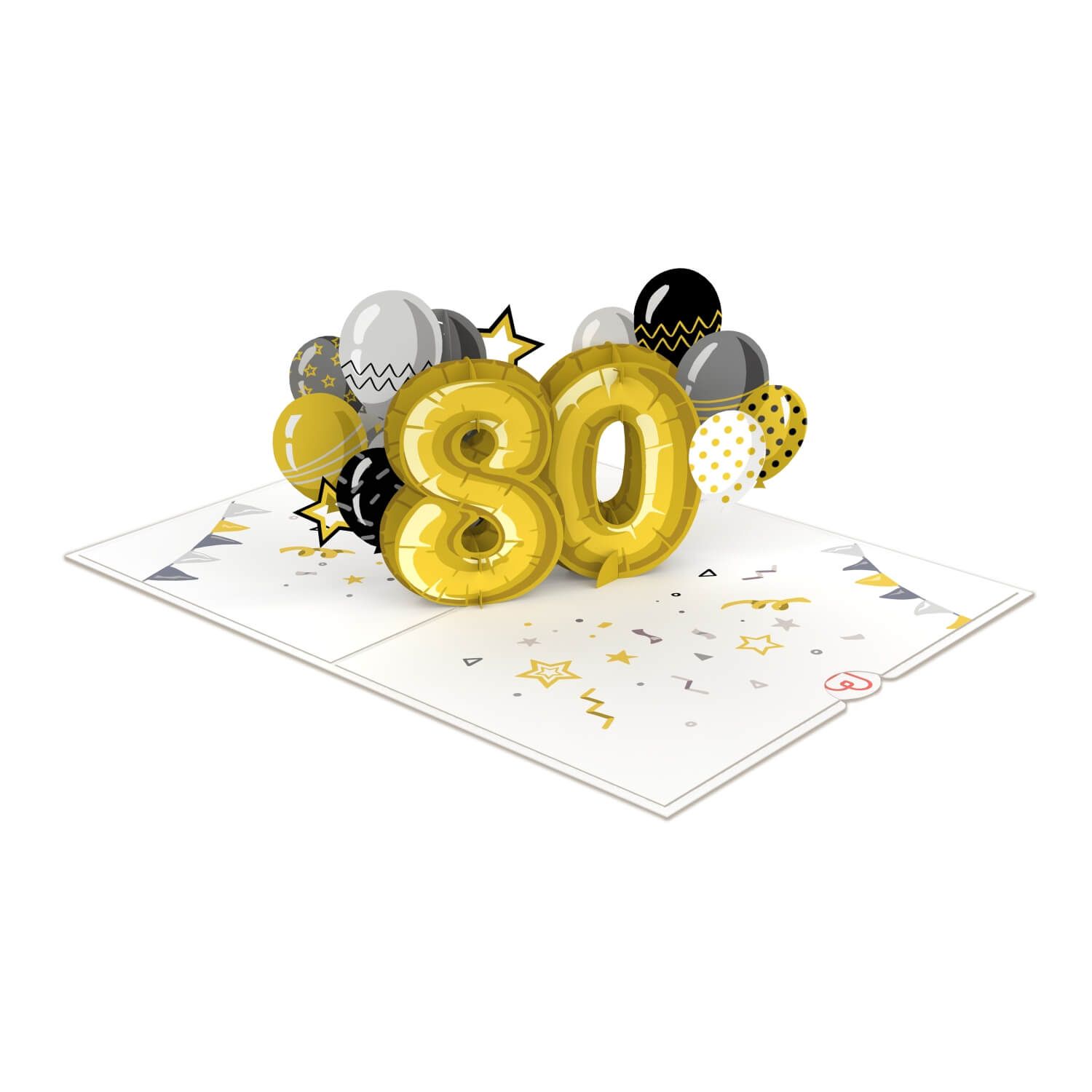papercrush® Pop-up kaart voor 80e verjaardag