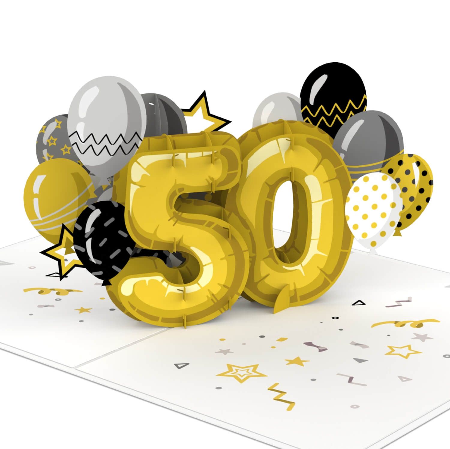 papercrush®  3d  Pop-up kaart voor 50e verjaardag
