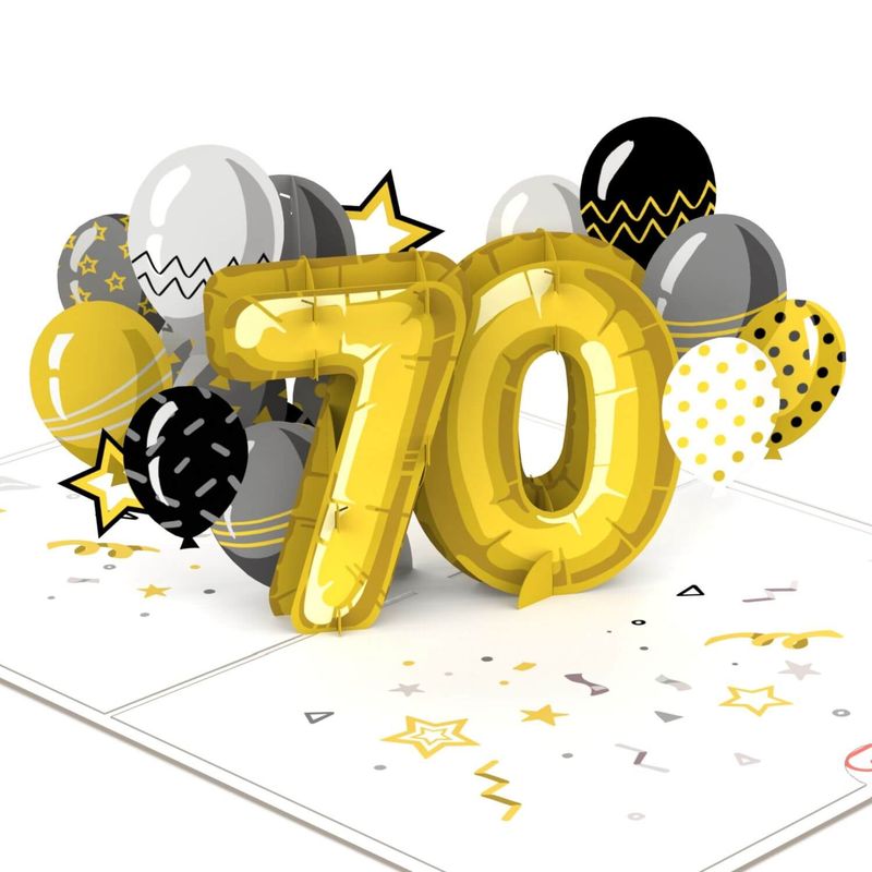 papercrush®  3d Pop-up kaart voor 70e verjaardag
