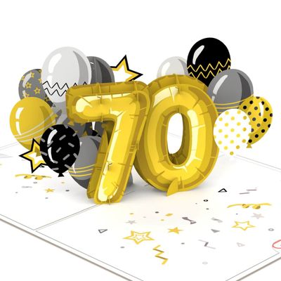 papercrush®  3d Pop-up kaart voor 70e verjaardag