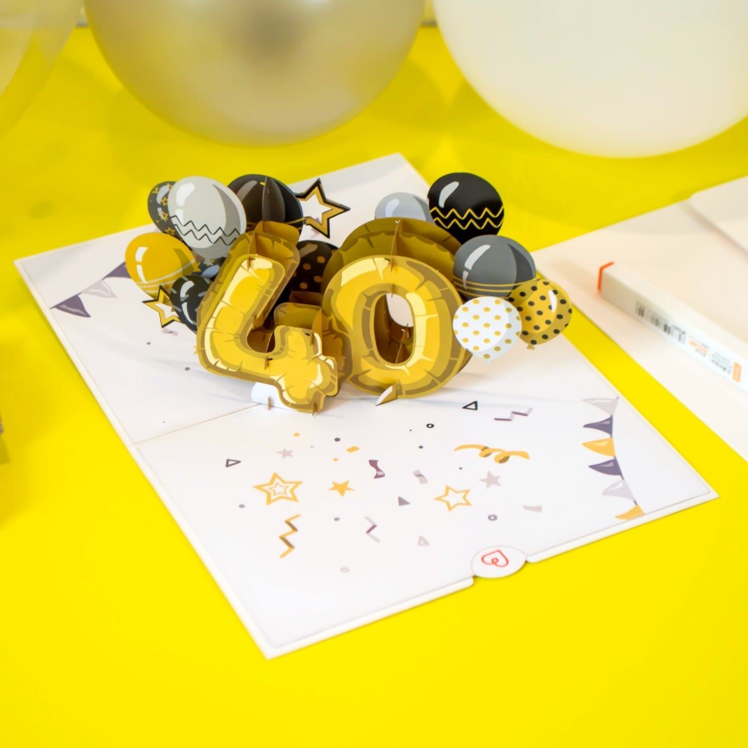 papercrush® Pop-up 3d kaart voor 40e verjaardag of 40 jaar in dienst of 40 jaar getrouwd