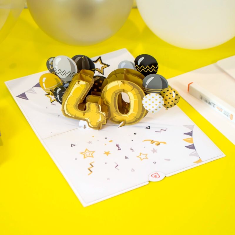 papercrush® Pop-up 3d kaart voor 40e verjaardag of 40 jaar in dienst of 40 jaar getrouwd