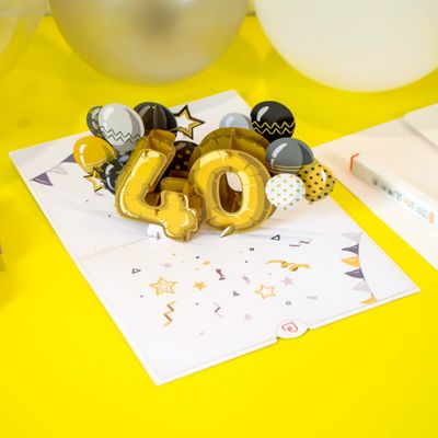 papercrush® Pop-up 3d kaart voor 40e verjaardag of 40 jaar in dienst of 40 jaar getrouwd