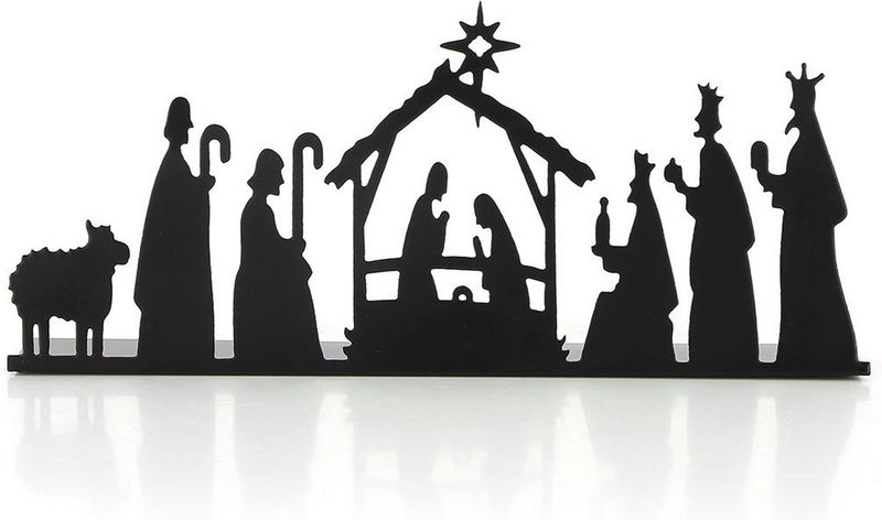 kerststal/zwart/metaal/globo