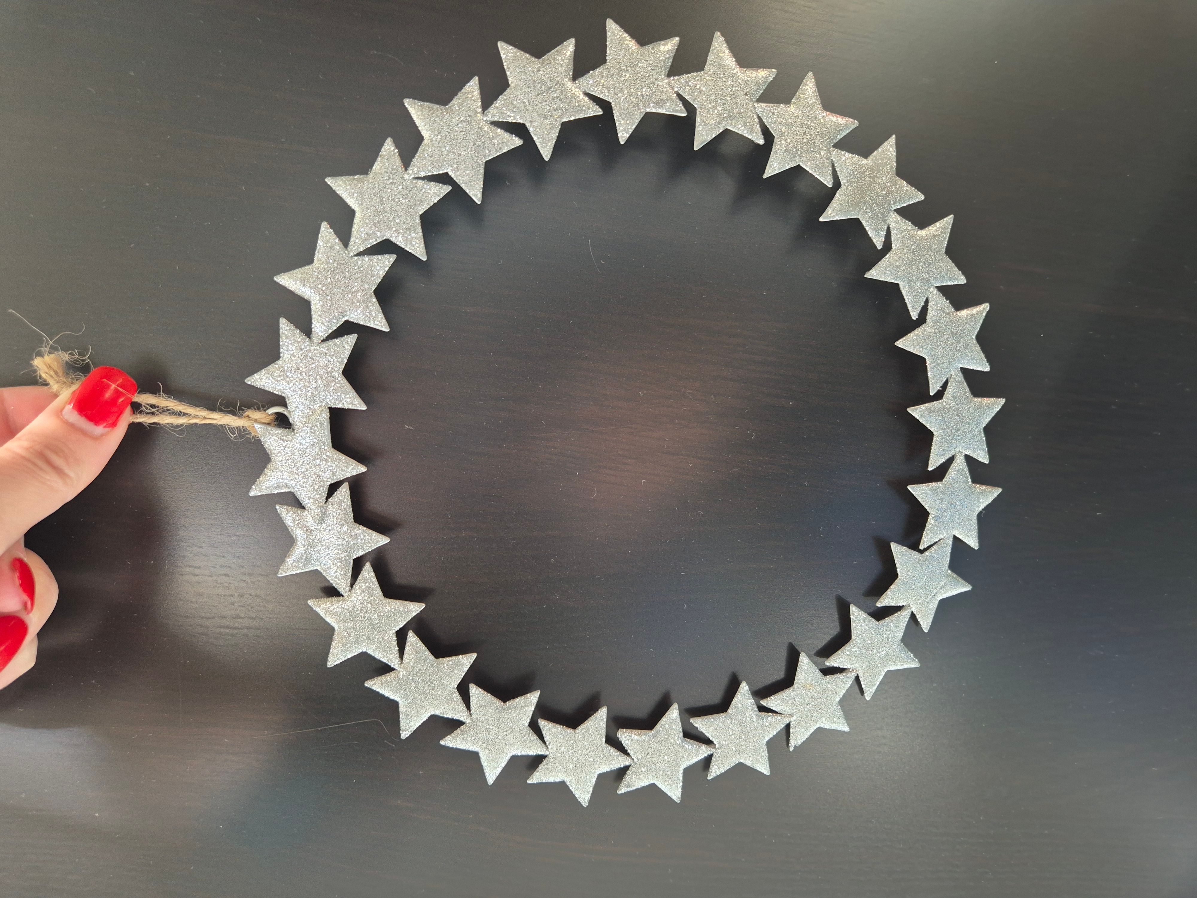 sterrenkrans met zilveren sterren