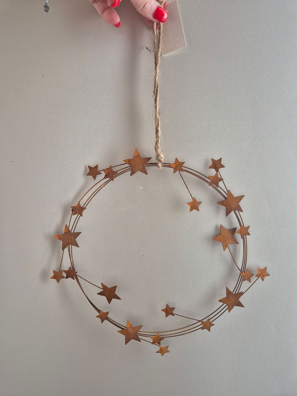 Krans met sterren/kerst/decoratie hanger/cortenstaal/posiwio collectie