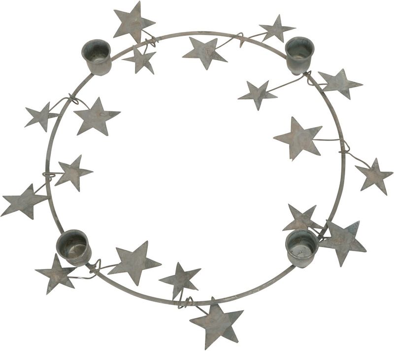 Advent-kaarsenhouder met sterren/krans/4 kaarsen/advent/kerst/posiwio collectie