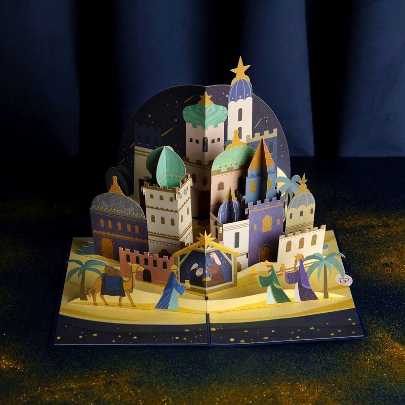 papercrush® Pop-up kaart 3D Handgemaakte pop-upkaart-Bethlehem pop-upkaart/kerst/geldcadeau/wenskaart/